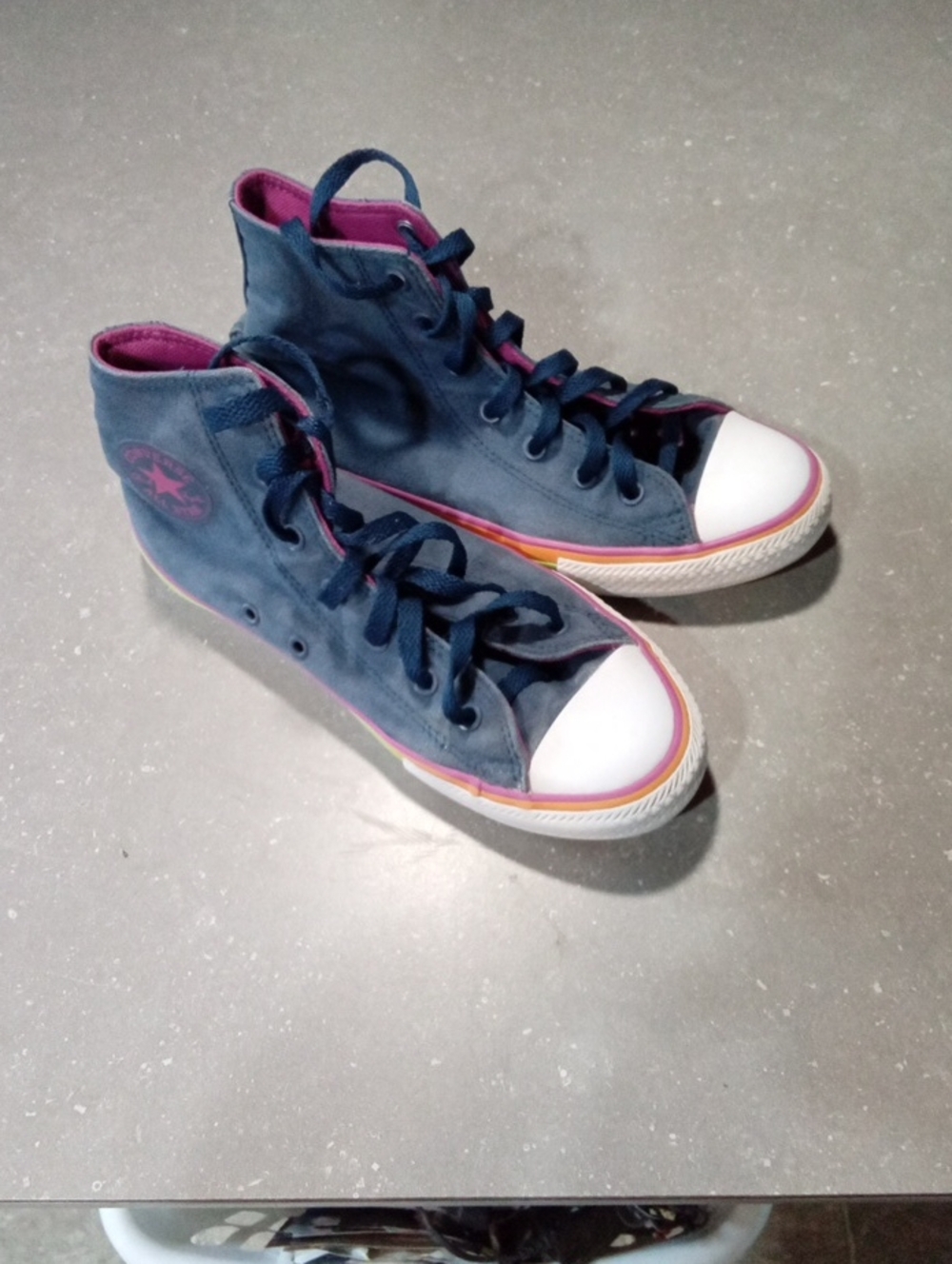 Converse All Stars X Chuck Taylor.s8ze 5 Kids Navy High-Top Sneakers.